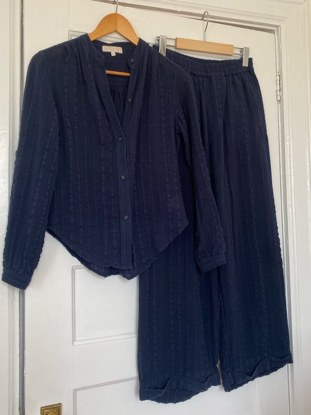 Suzi Kondi cotton two piece shirt and pants set